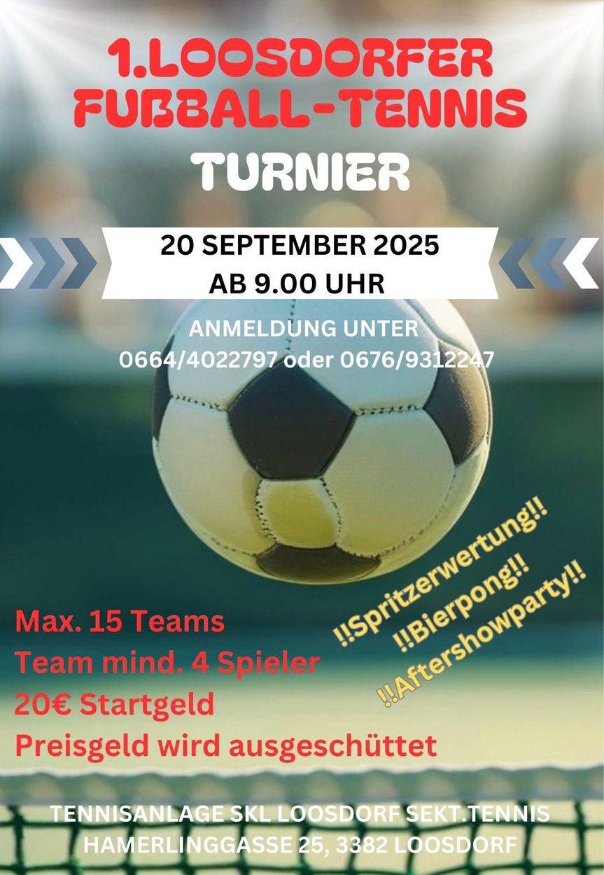 Fußballtennisturnier auf dee Tennisanlage Loosdorf 